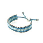 Vintage 2009 Links of London Friendship Bracelet aqua blue light blue front side view