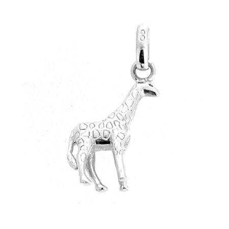 Side profile of sterling silver giraffe charm with 2011 hallmark