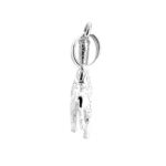 Polished silver giraffe animal charm ready to wear