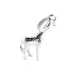 Miniature giraffe jewellery charm with textured markings