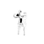 Sterling silver giraffe animal charm standing tall