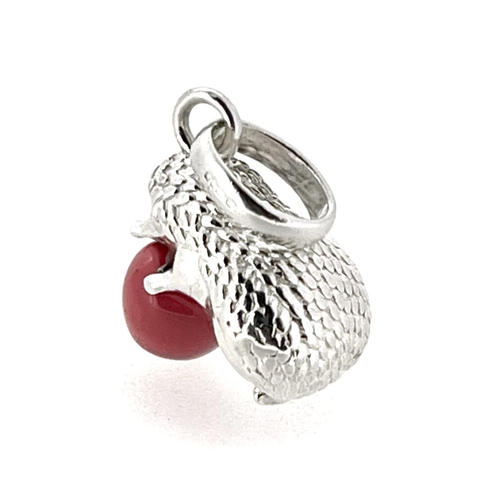 Vintage Links of London Hedgehog Charm with Red Enamel Apple