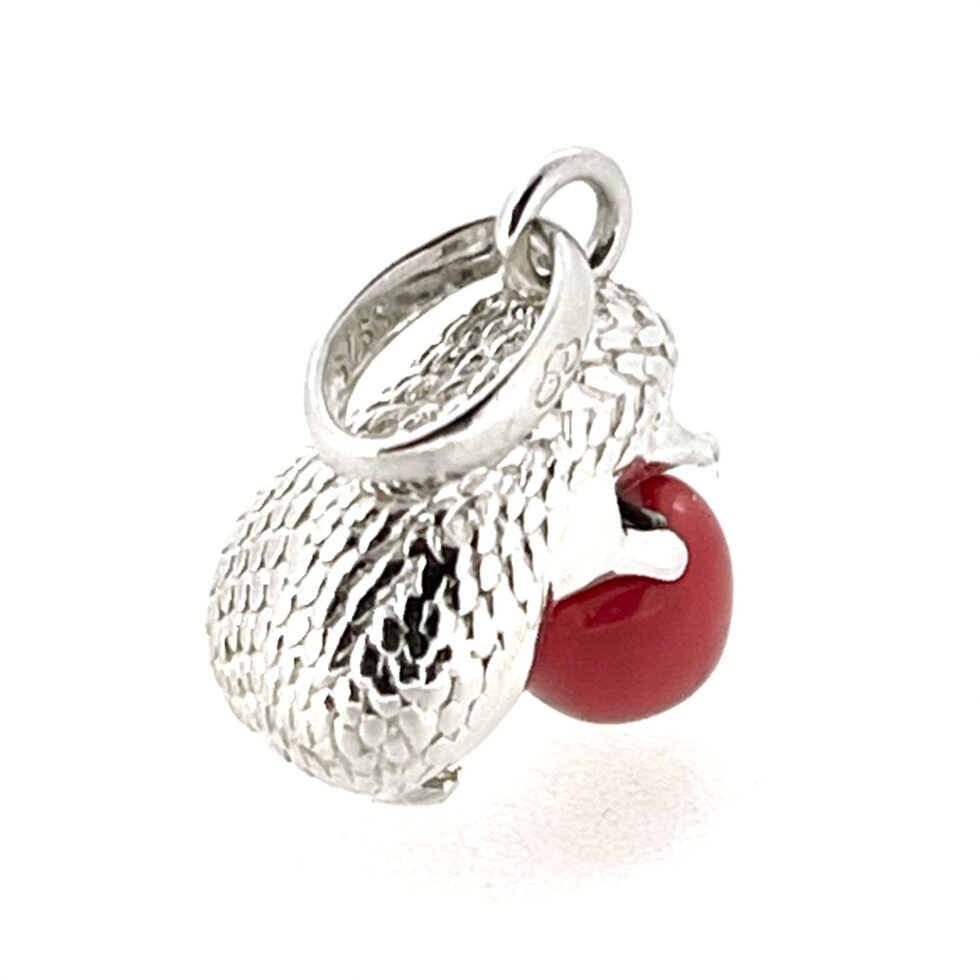 Vintage Links of London Hedgehog Charm with Red Enamel Apple