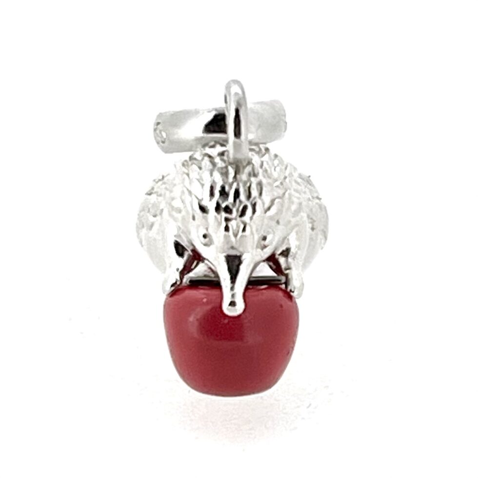 Vintage Links of London Hedgehog Charm with Red Enamel Apple