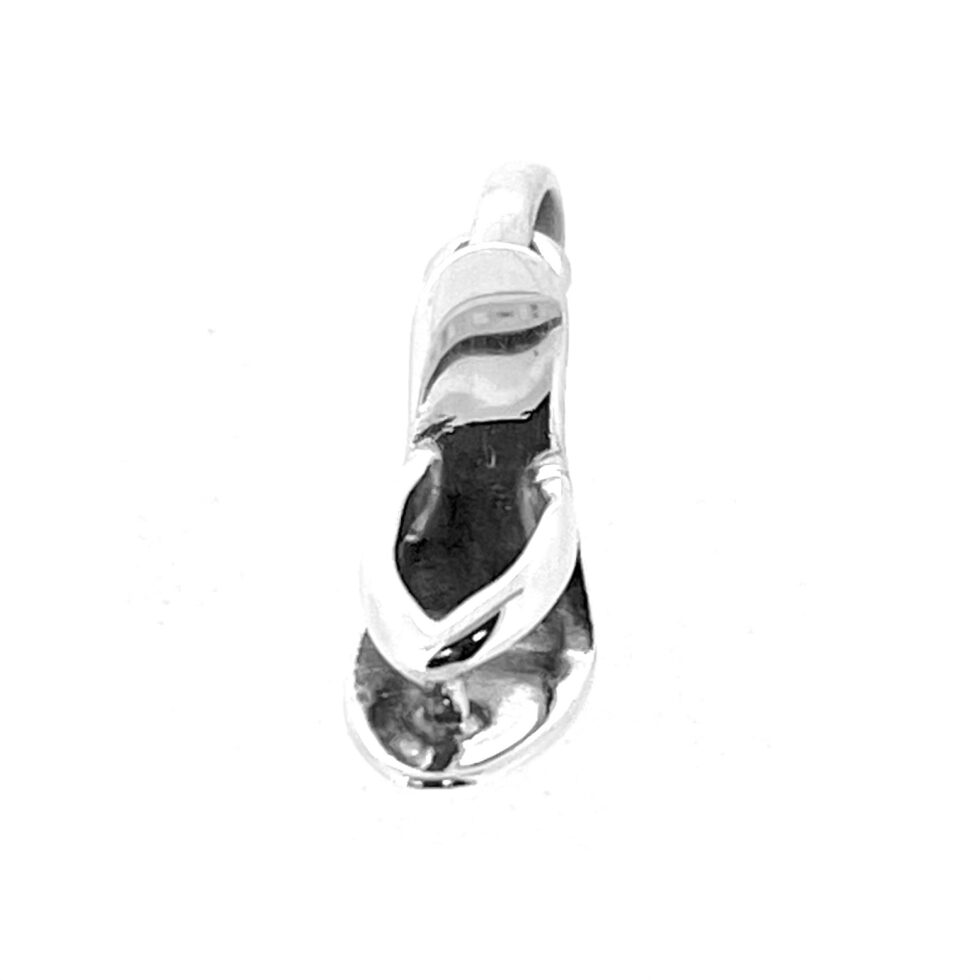 Vintage sandal charm with polished sterling silver finish