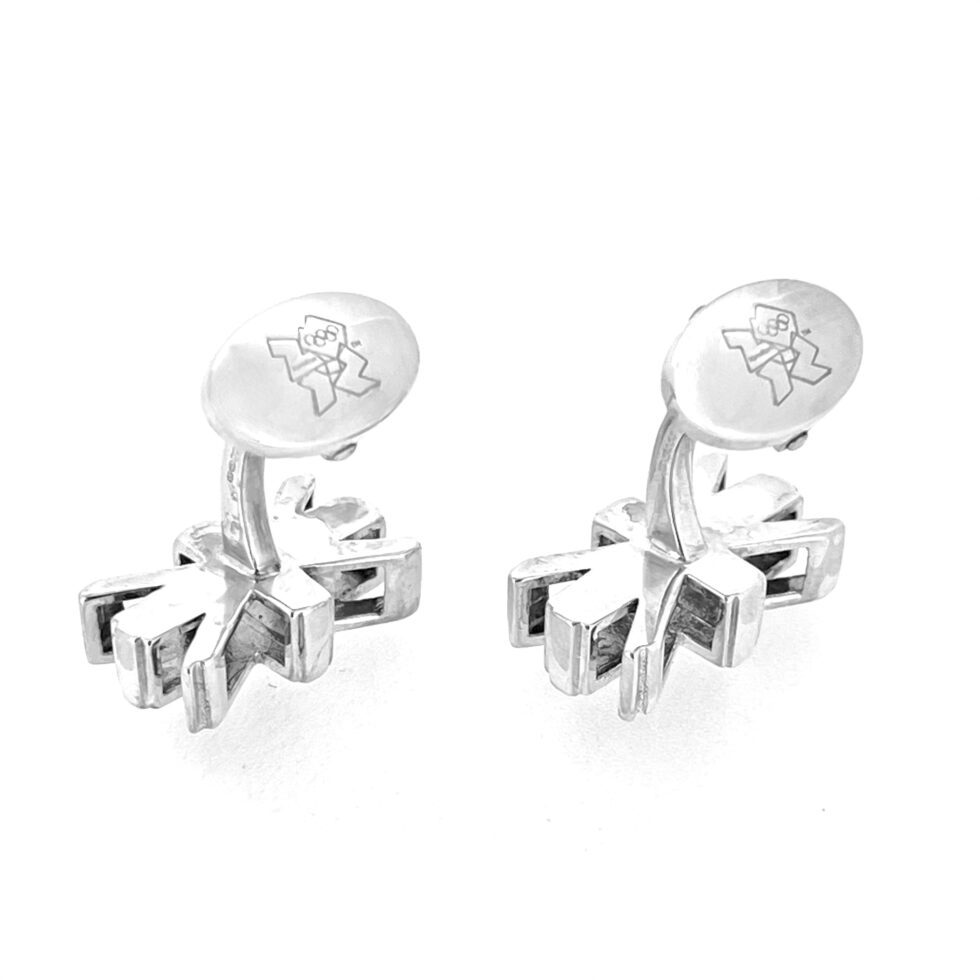 Official London 2012 logo engraved on cufflink backs