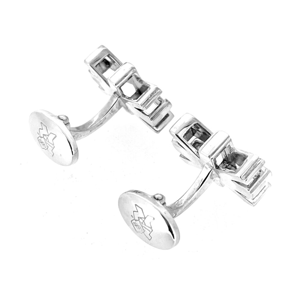 Sterling silver Union Jack cufflinks engraved with London 2012 logo