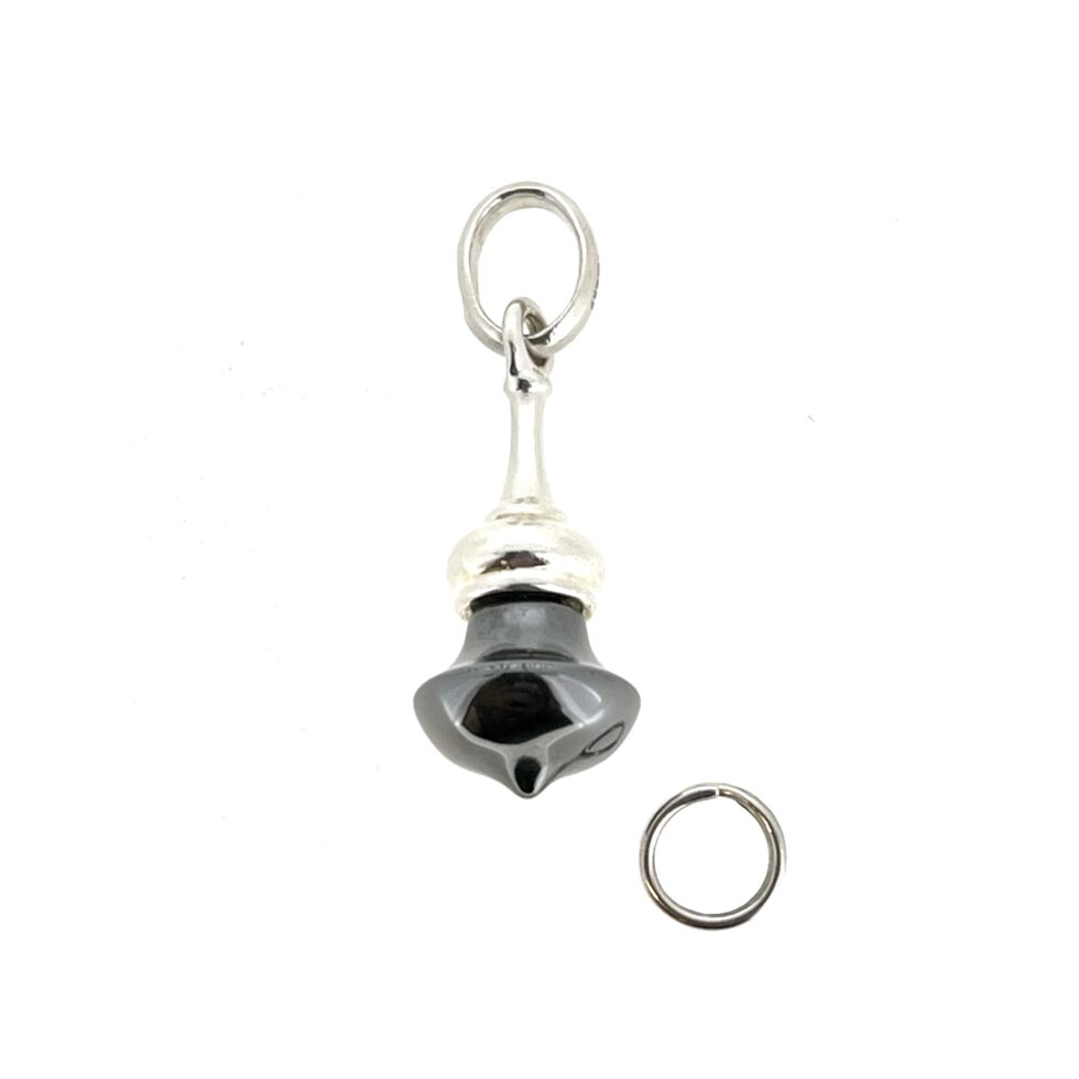 Russian onion dome inspired charm in silver and hematite