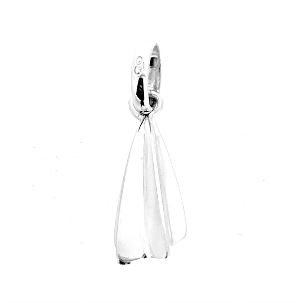 Charm with polished silver tail and pink enamel star