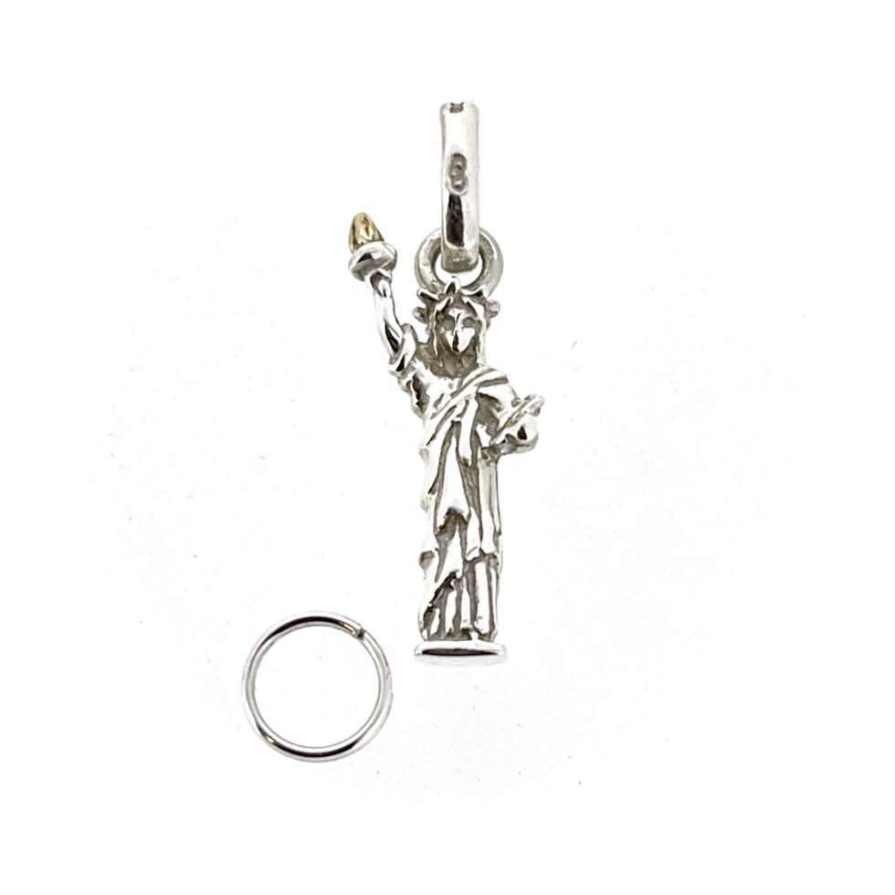Sterling silver Links of London Statue of Liberty Charm with gold-plated flame