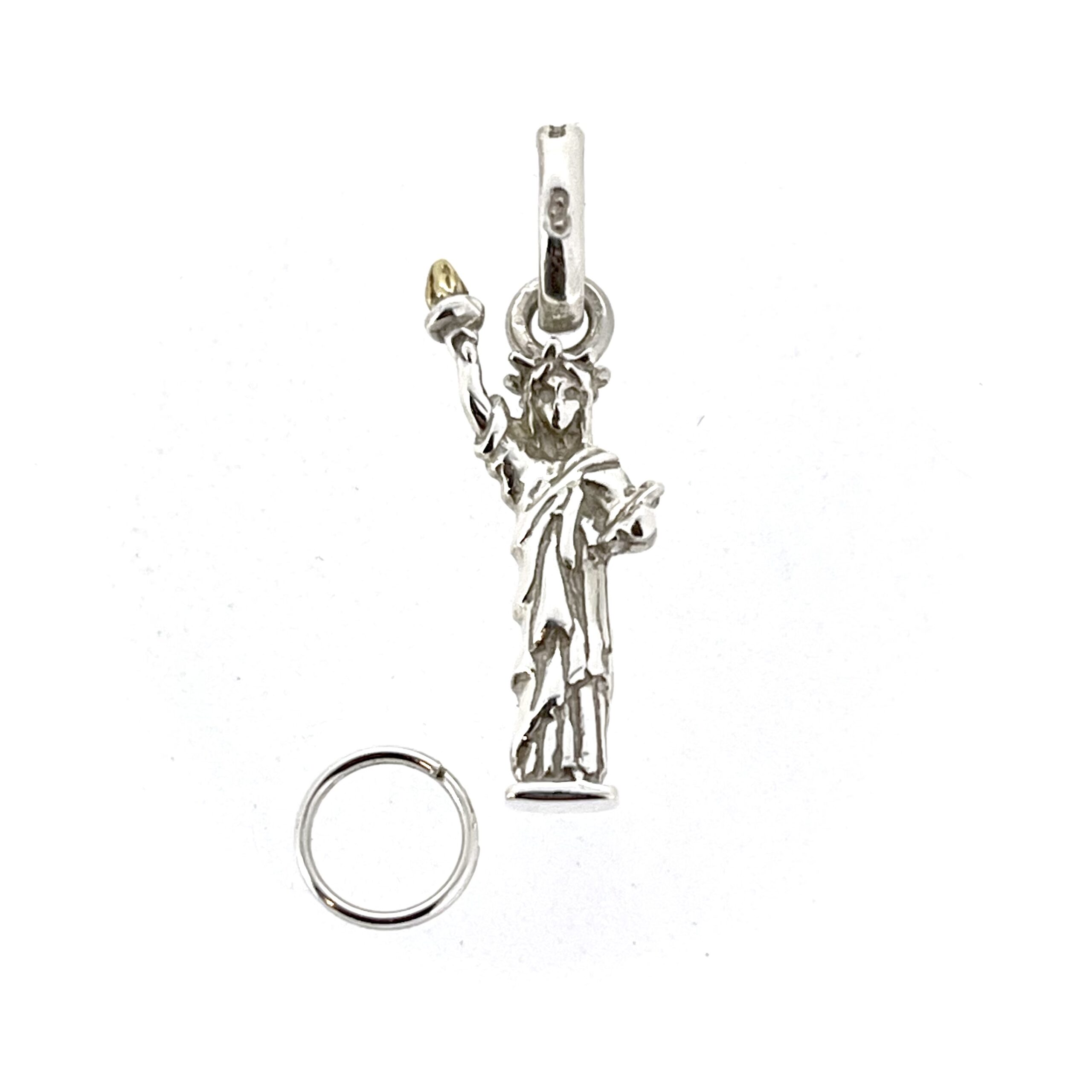 Sterling silver Links of London Statue of Liberty Charm with gold-plated flame