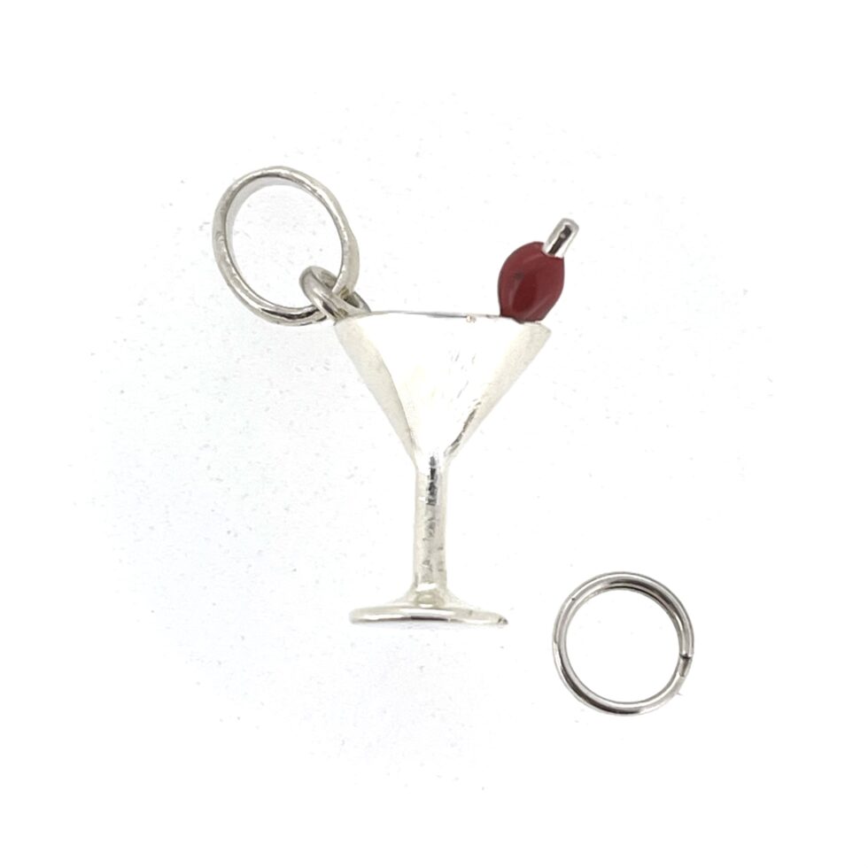 Vintage Links of London Sterling Silver Cocktail Glass Charm with Cherry
