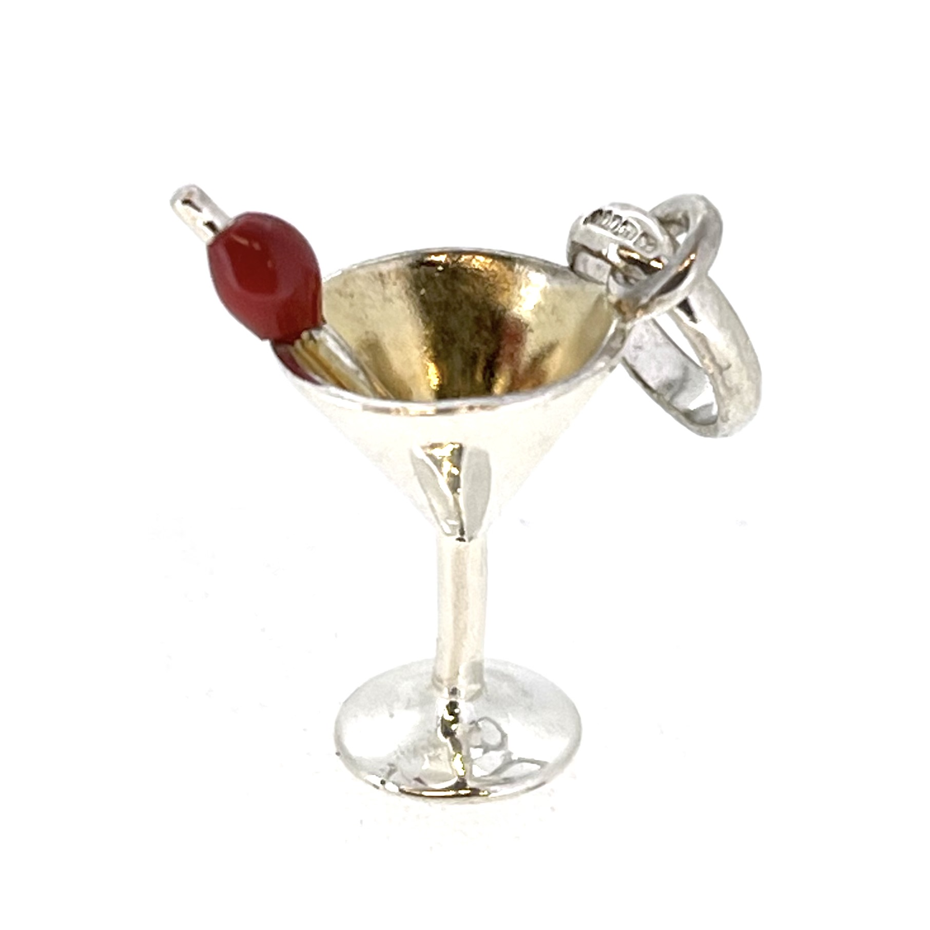 Vintage Links of London Sterling Silver Cocktail Glass Charm with Cherry