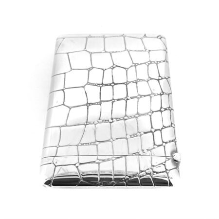 Vintage Links silver card holder with crocodile emboss pattern.