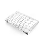 Polished sterling silver business card case with crocodile skin design.