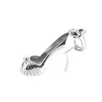 Silver high heel charm with peep toe and pleat detailing