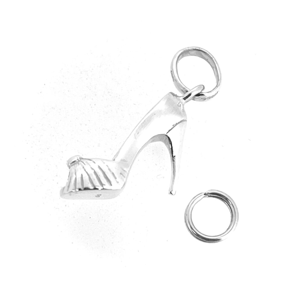 Vintage Links of London Pleated Peep Toe Shoe Charm sterling silver