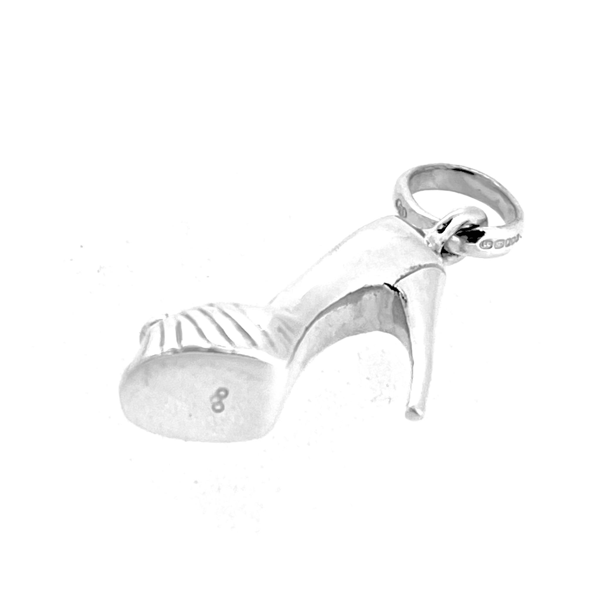 Links of London sterling silver shoe charm showing sole detail