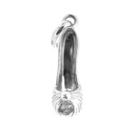 Vintage Links of London Pleated Peep Toe Shoe Charm sterling silver front view