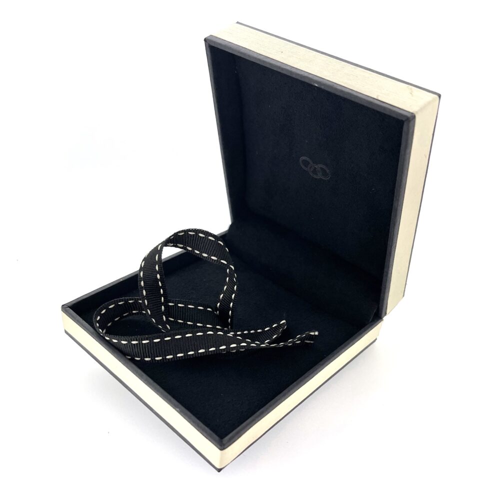 Links of London presentation box with ribbon tie.