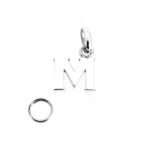 Silver initial M charm ready for Sweetie attachment.