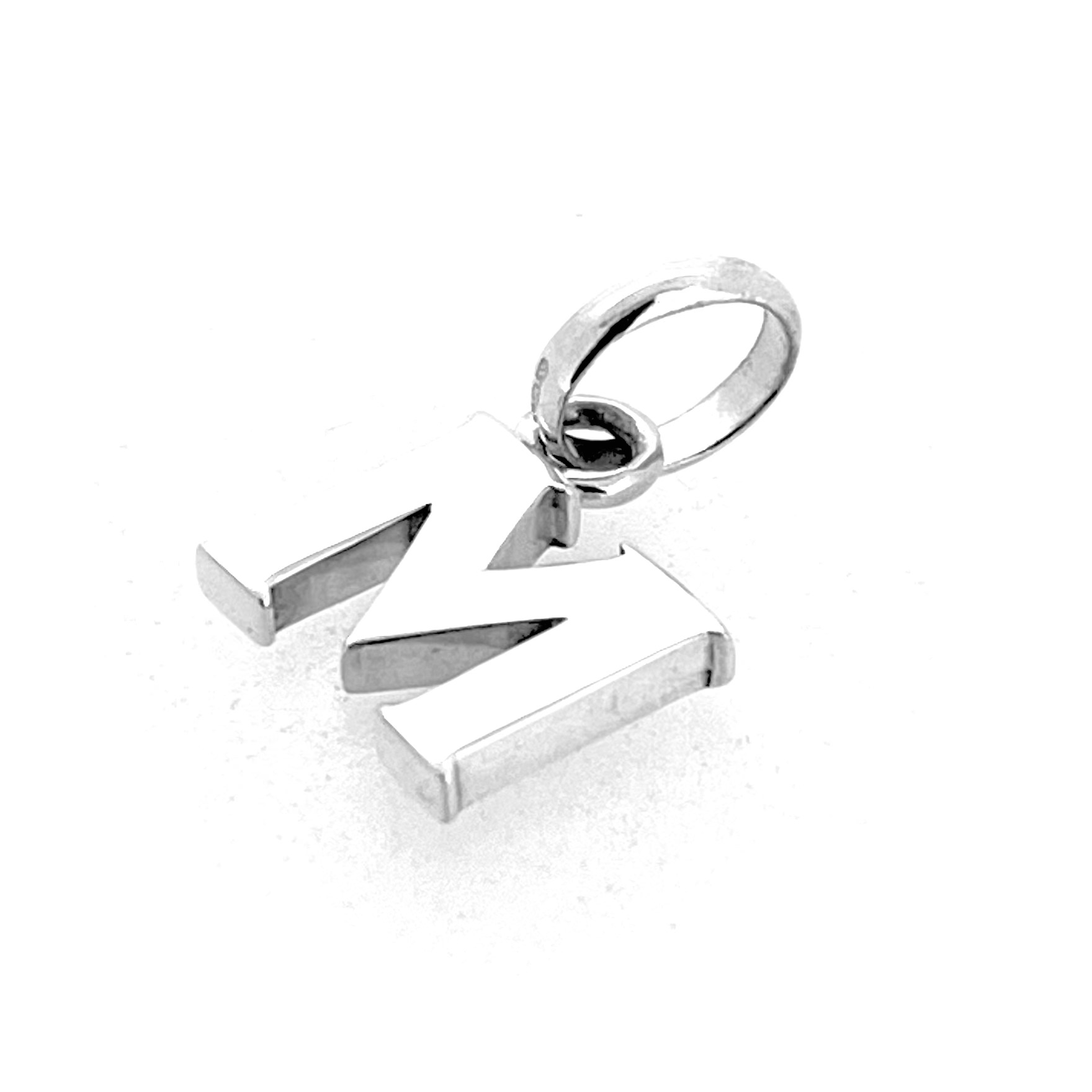 Polished initial M charm for Sweetie bracelet or necklace.