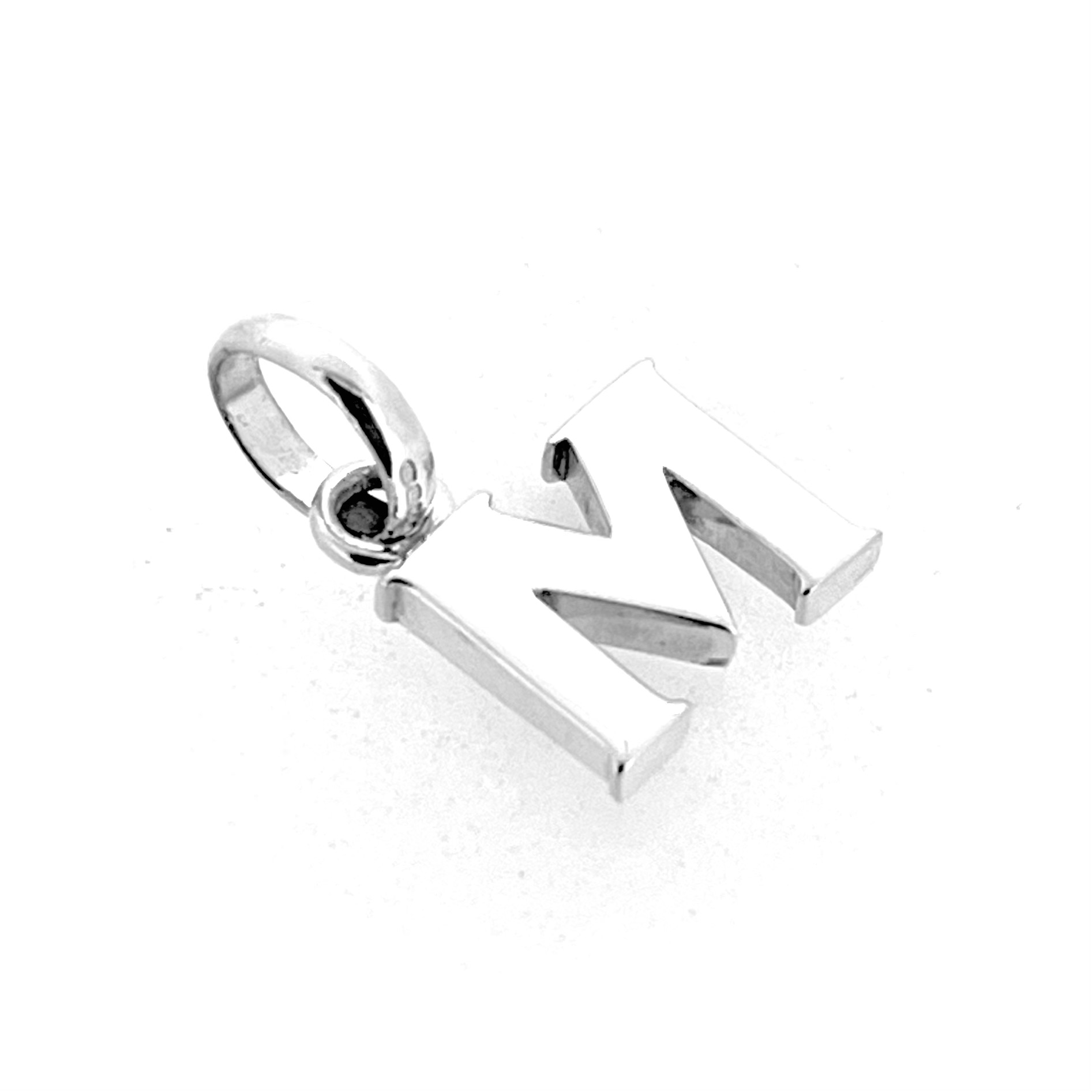 Vintage Alphabet M charm with oval bail hallmark 2009.