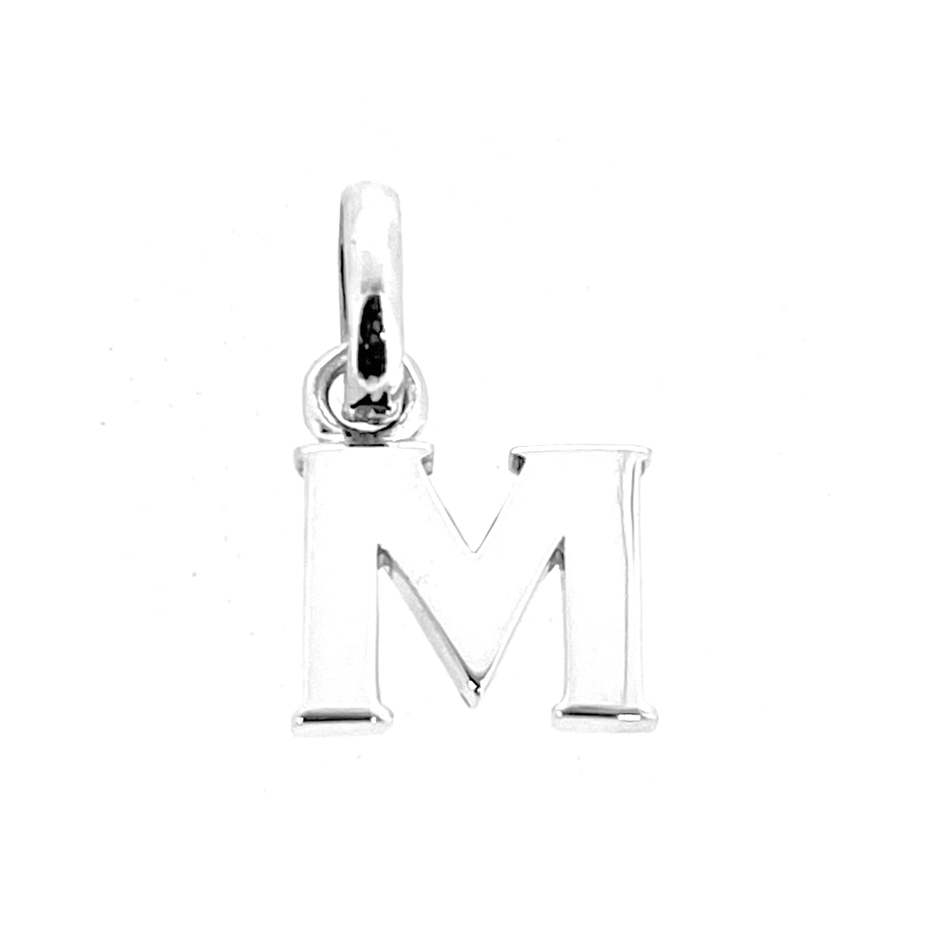 Vintage Links of London M charm sterling silver 2009 front view.