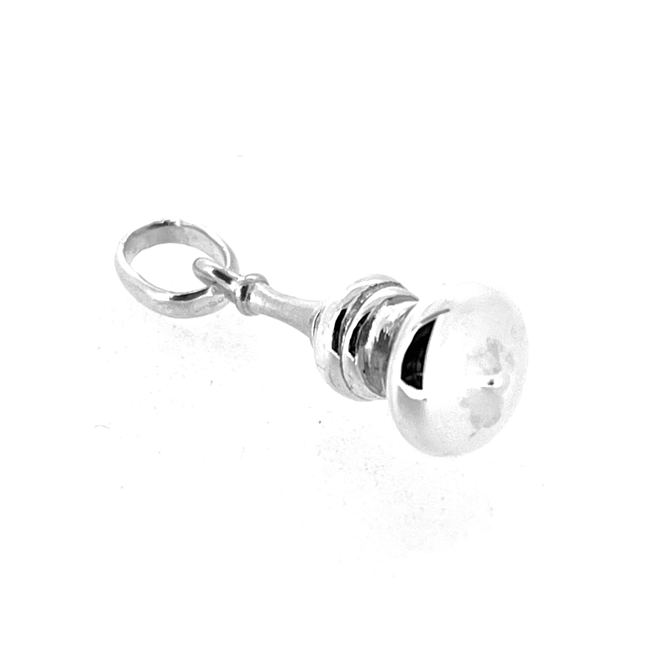 Front view of dome charm emphasising circular form.