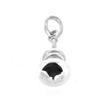 Sterling silver dome charm photographed flat to show dome diameter.