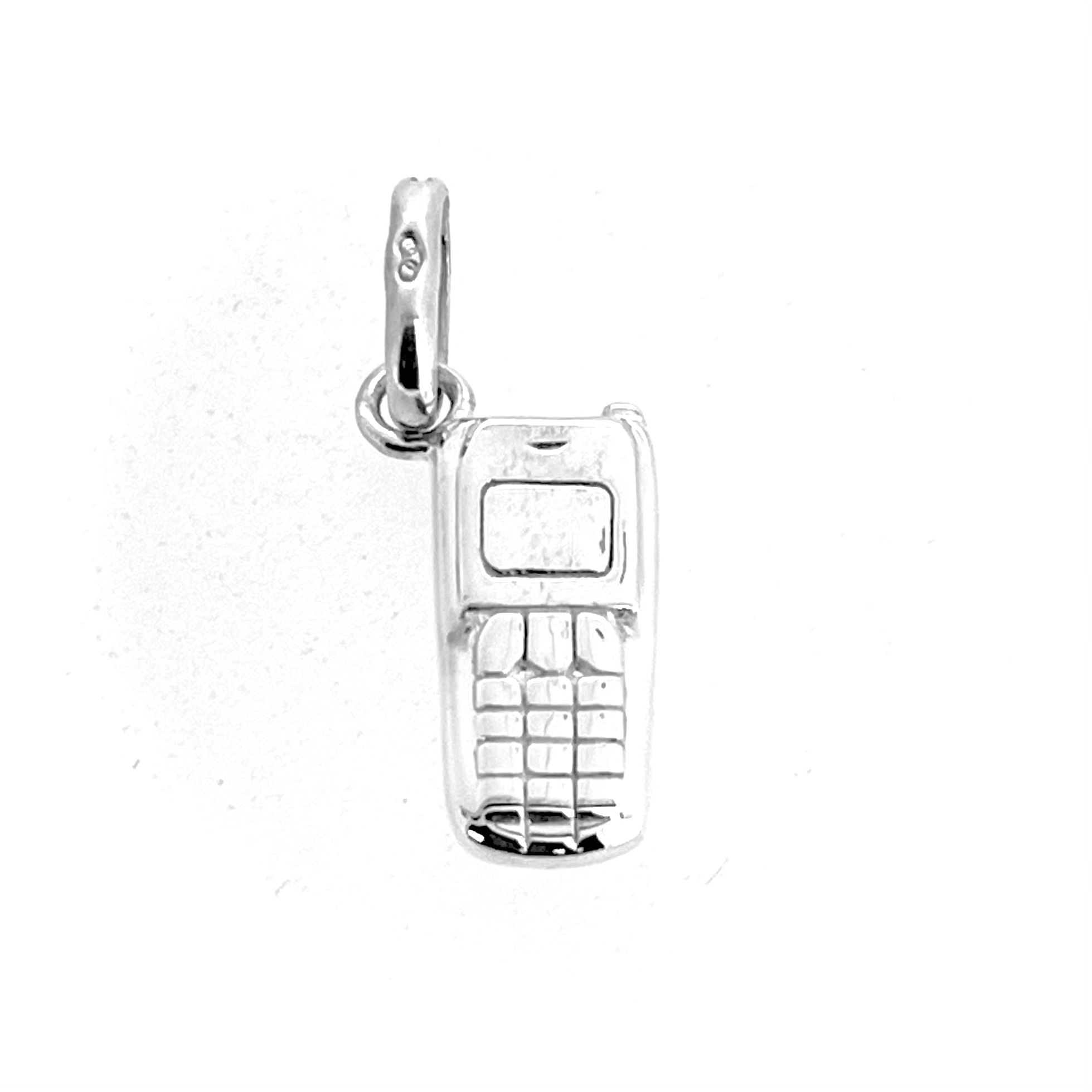 Vintage Links of London mobile phone charm front view sterling silver 2004