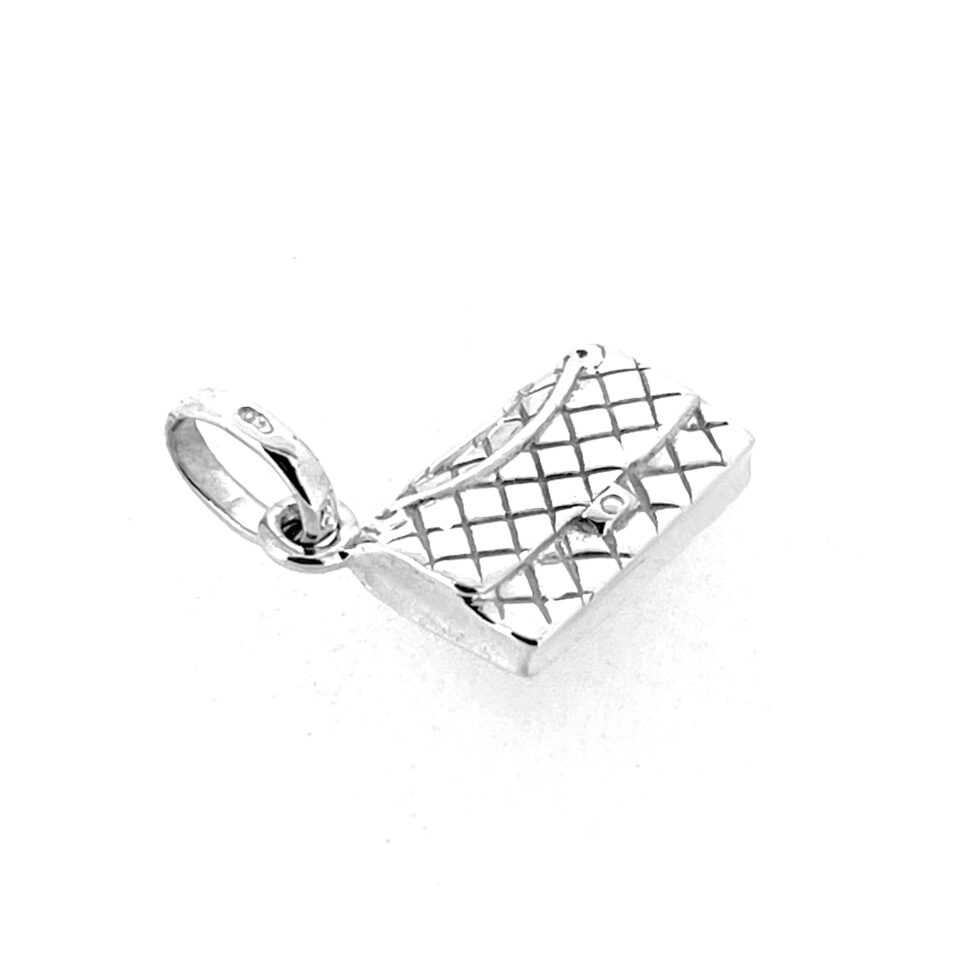 Links of London quilted handbag charm angled shot