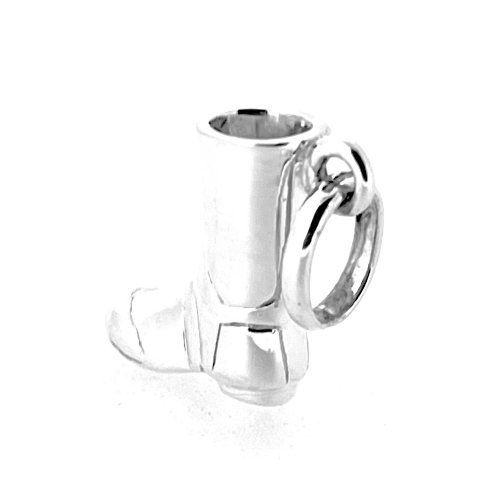 Angled shot of miniature Wellington Boot Charm.
