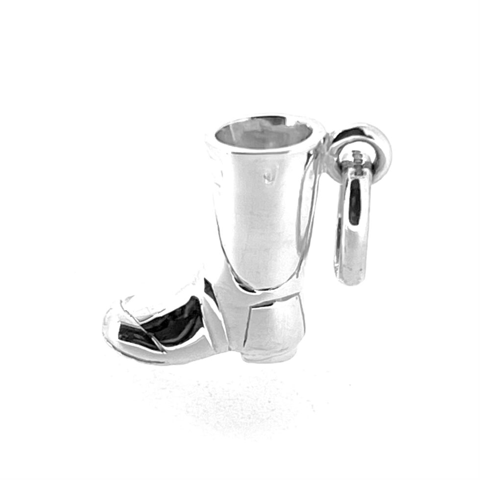 Side view of silver Wellington Boot Charm with Links of London bail.