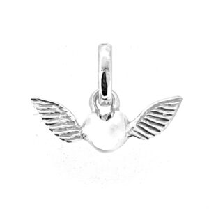 Vintage Links London charm shaped like heart with wings