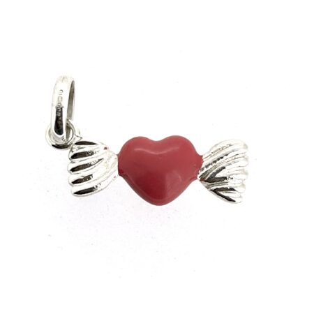 Vintage Links of London Sweetheart Charm sterling silver with red enamel.