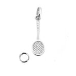 Detail of racket strings on sterling silver Links of London charm