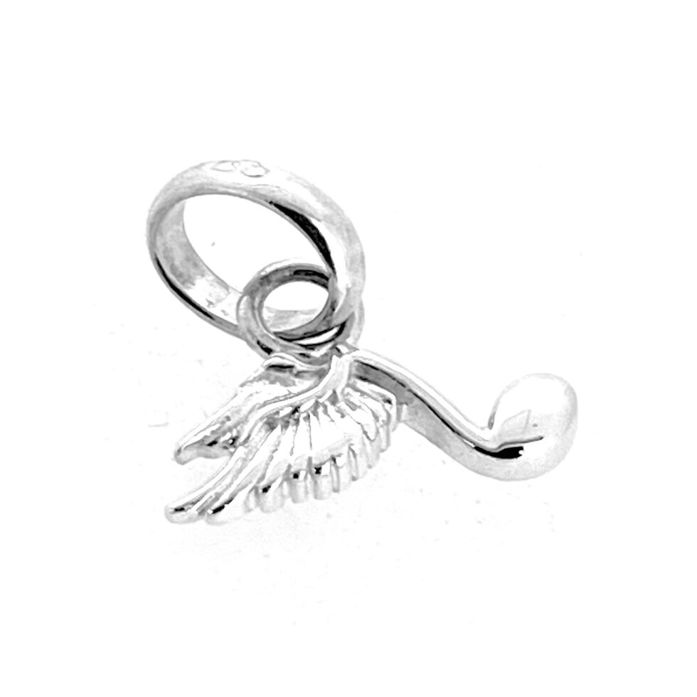 Polished quaver charm with wing detail, vintage 2011.