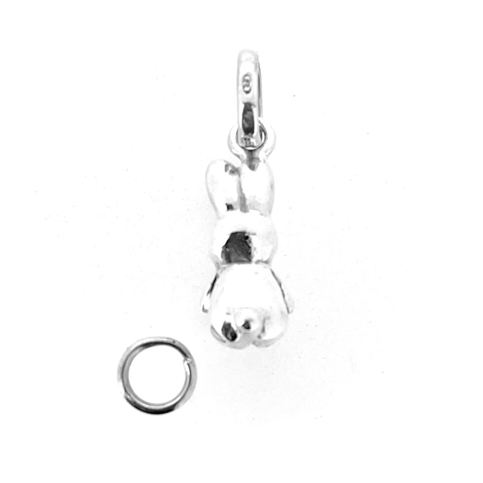 Bunny rabbit charm shown against white background