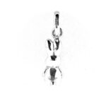 Back view of Bunny Rabbit Charm showing polished finish.