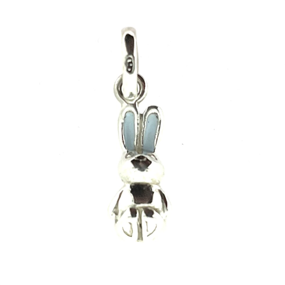 Enamel detail on bunny ears, pale blue Links of London charm.
