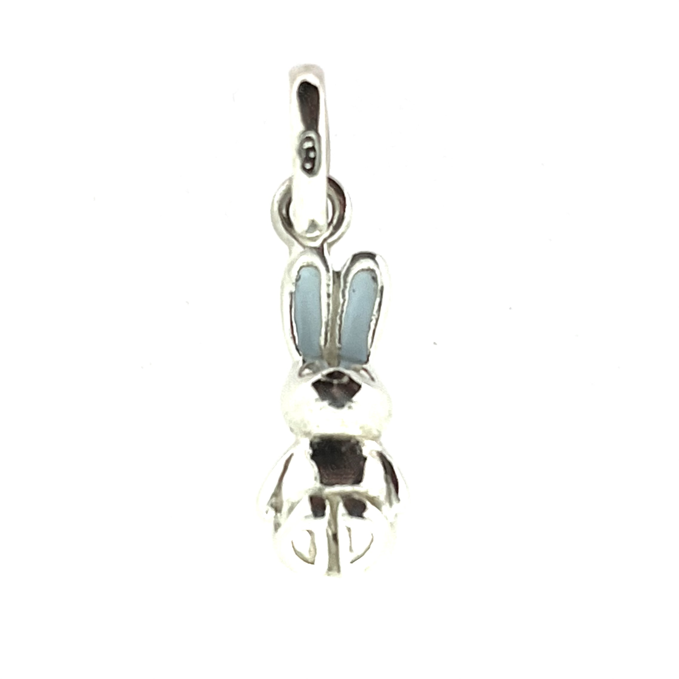 Enamel detail on bunny ears, pale blue Links of London charm.