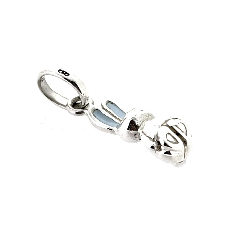 Side angle of vintage Links of London bunny charm.