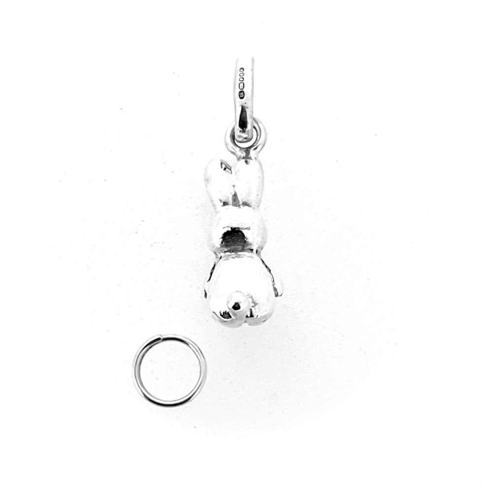 Bunny Rabbit Charm with split ring for Sweetie bracelet attachment.