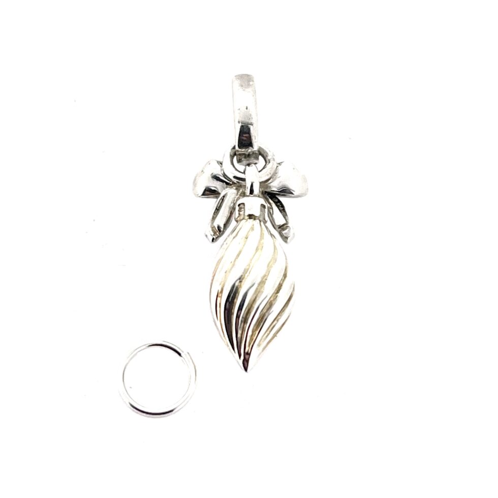 Charm with festive bow and drop bauble design.