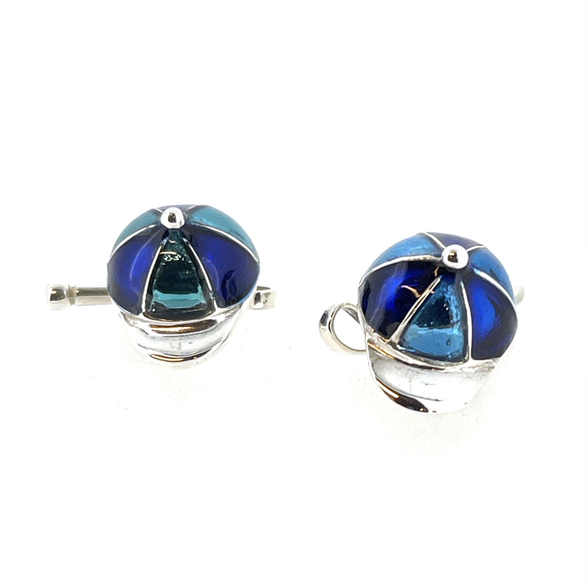 Sterling silver Links of London enamel jockey cap cufflinks