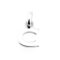 Sterling silver modern block alphabet C charm close-up