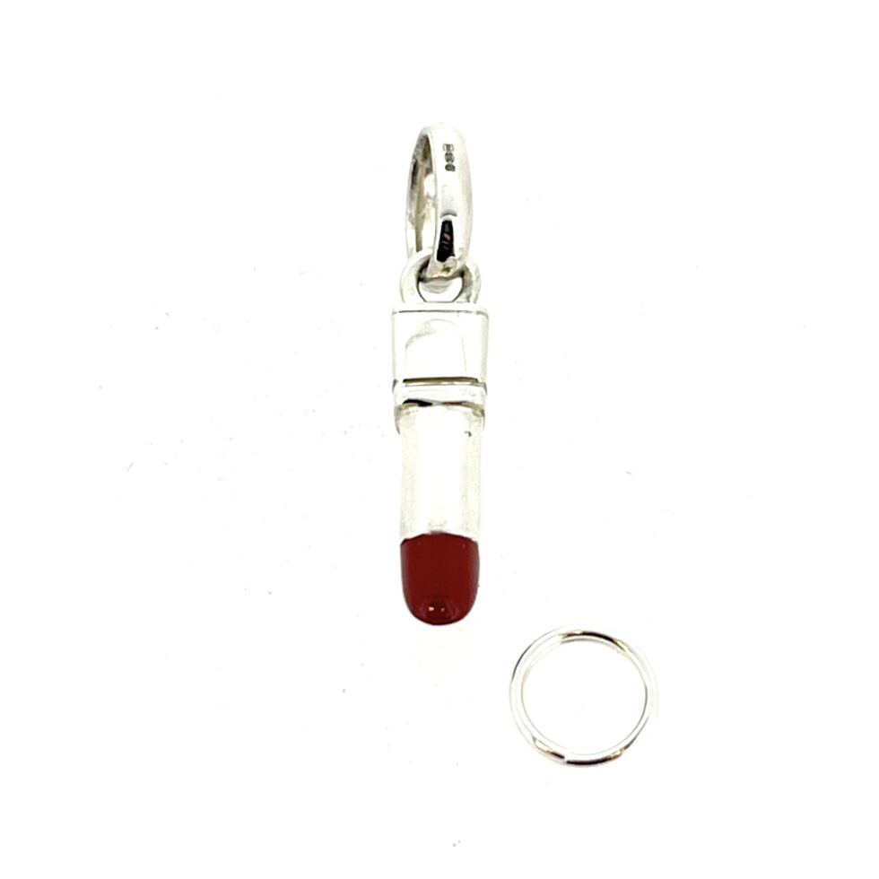 NOS lipstick charm with split ring for Sweetie bracelet