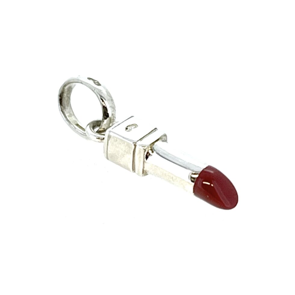 NOS Links of London lipstick charm sterling silver red enamel RV 925 hallmark