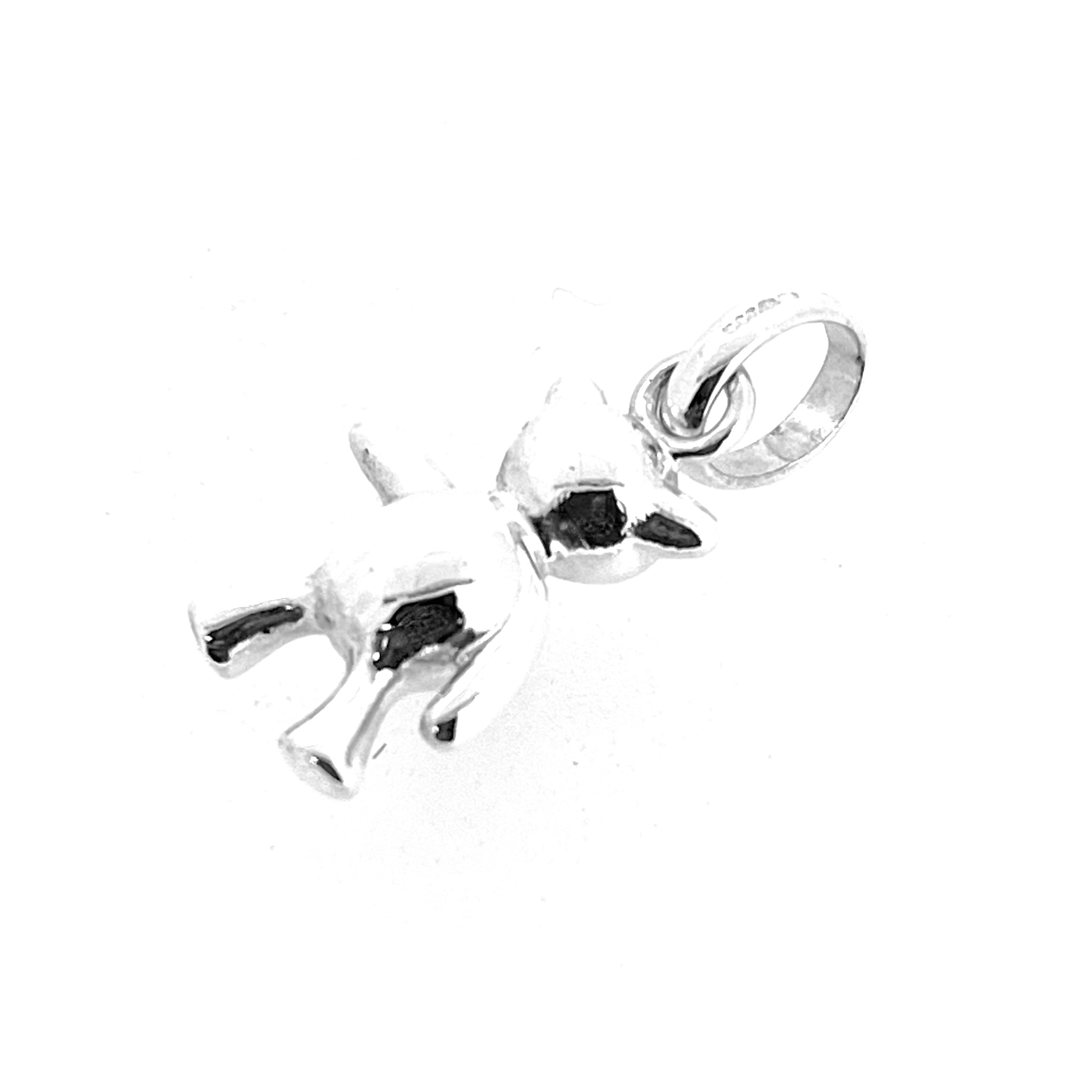 Red heart bear charm photographed on white background